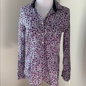 Jcrew purple and blue pull over blouse